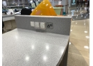 There are low height service counters for wheelchair users in the Plaza